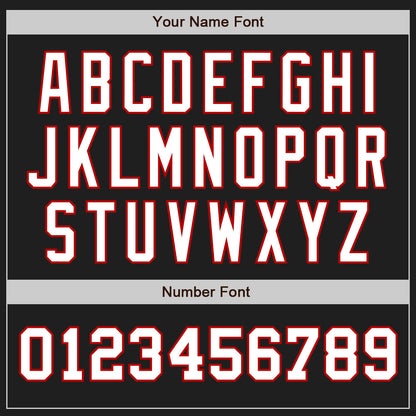 Custom Black White-Red Authentic Two Tone Baseball Jersey - Sky-Custom
