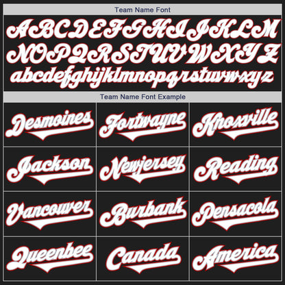 Custom Black White-Red Authentic Two Tone Baseball Jersey - Sky-Custom