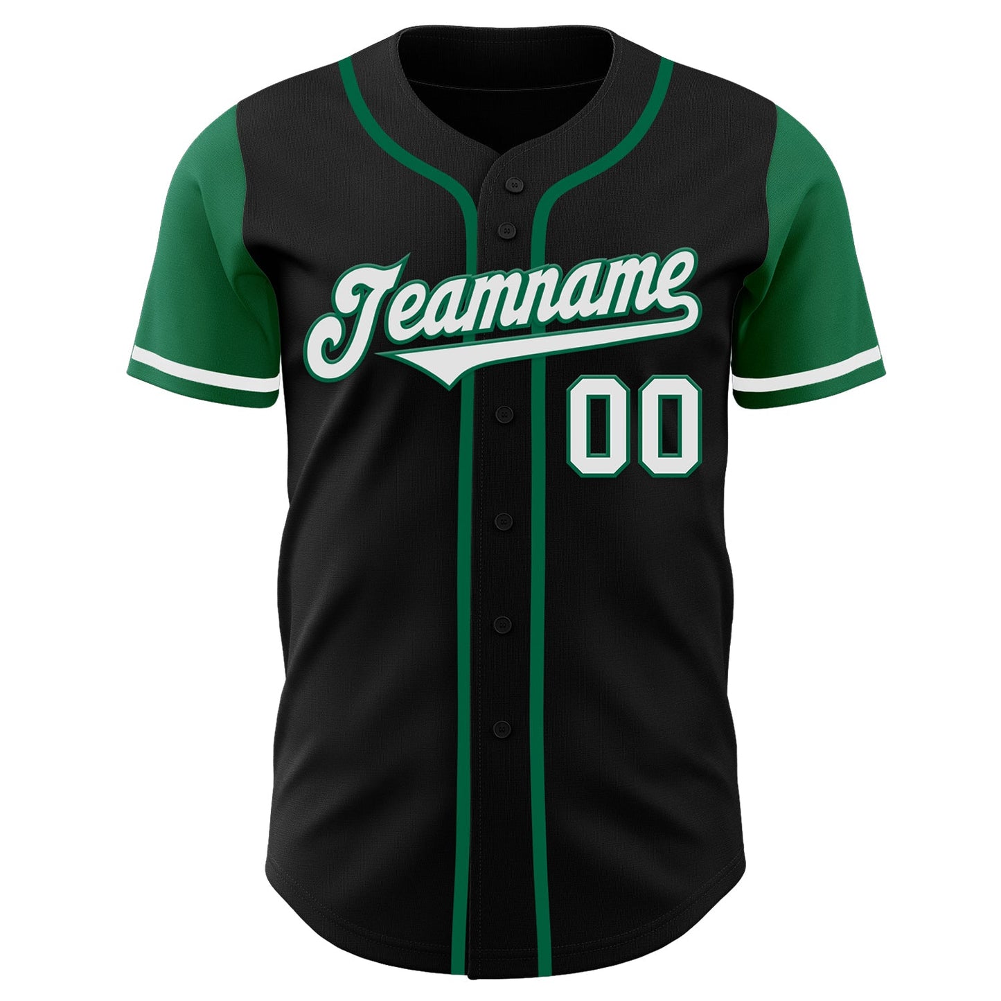 Custom Black White-Kelly Green Authentic Two Tone Baseball Jersey - Sky-Custom