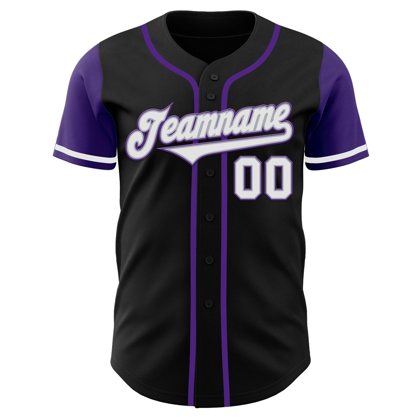 Custom Black White-Purple Authentic Two Tone Baseball Jersey - Sky-Custom