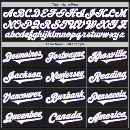 Custom Black White-Purple Authentic Two Tone Baseball Jersey - Sky-Custom