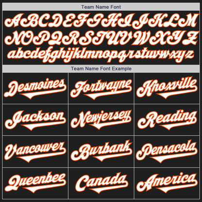 Custom Black White-Orange Authentic Two Tone Baseball Jersey - Sky-Custom