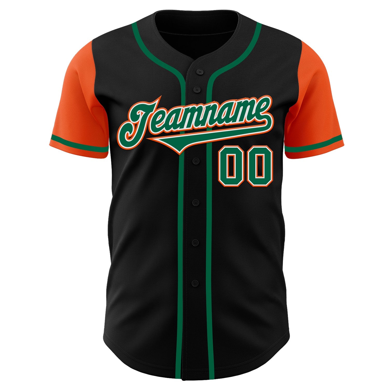 Custom Black Kelly Green-Orange Authentic Two Tone Baseball Jersey - Sky-Custom
