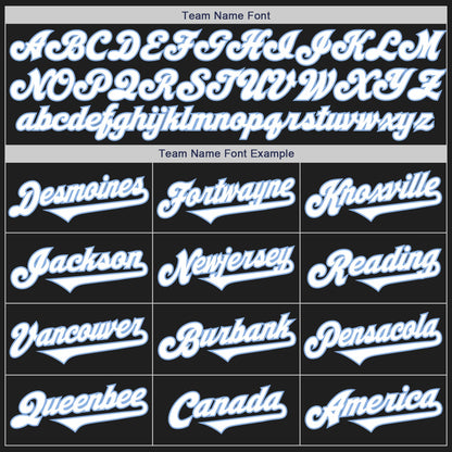 Custom Black White-Light Blue Authentic Two Tone Baseball Jersey - Sky-Custom