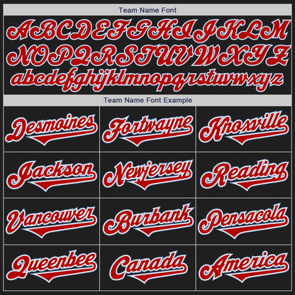 Custom Black Red-Light Blue Authentic Two Tone Baseball Jersey - Sky-Custom