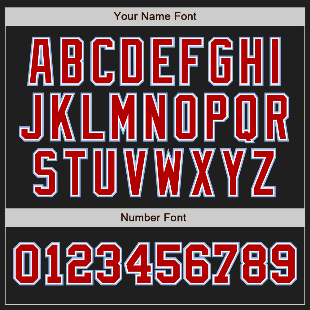 Custom Black Red-Light Blue Authentic Two Tone Baseball Jersey - Sky-Custom