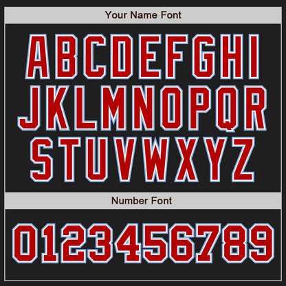 Custom Black Red-Light Blue Authentic Two Tone Baseball Jersey - Sky-Custom