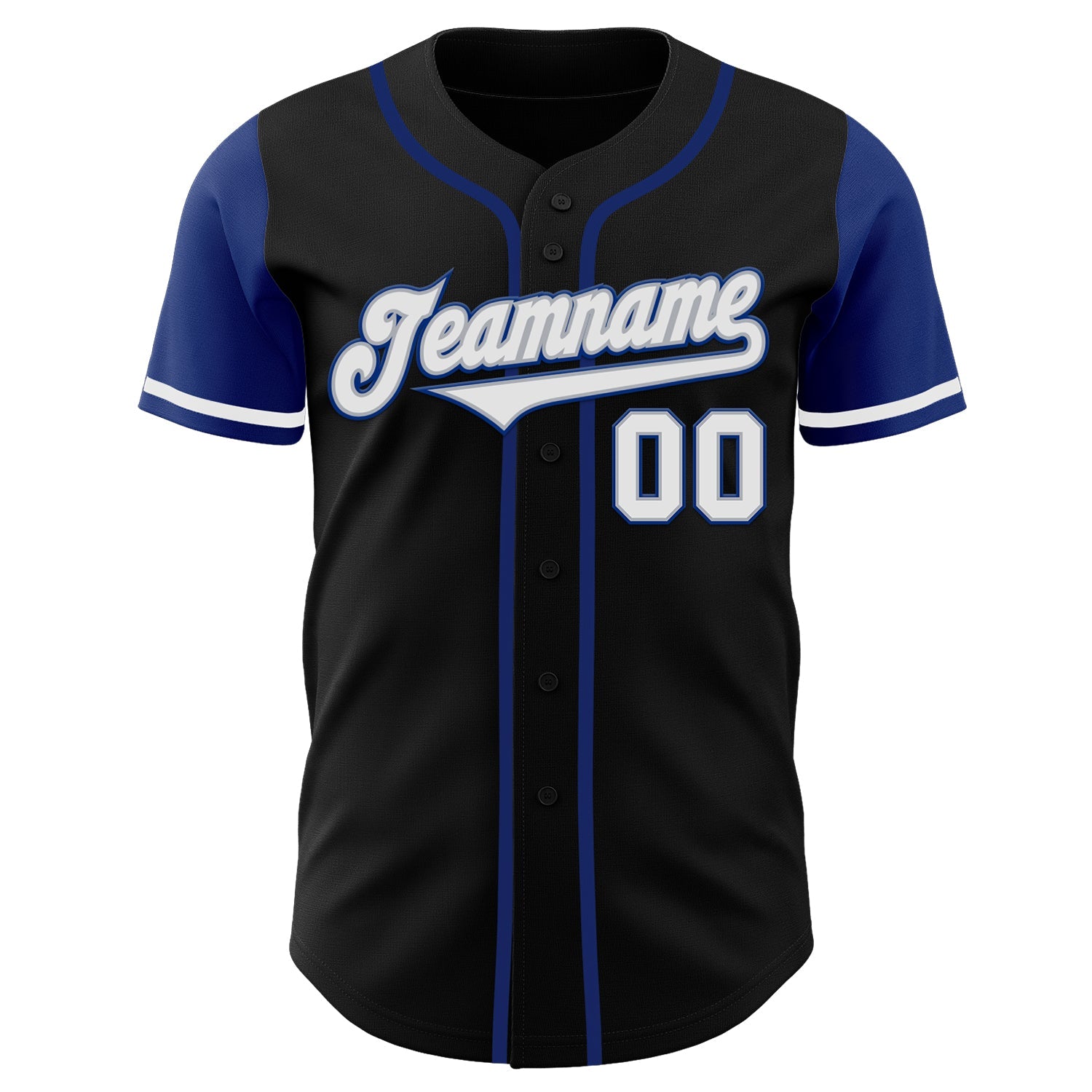 Custom Black White-Royal Authentic Two Tone Baseball Jersey - Sky-Custom
