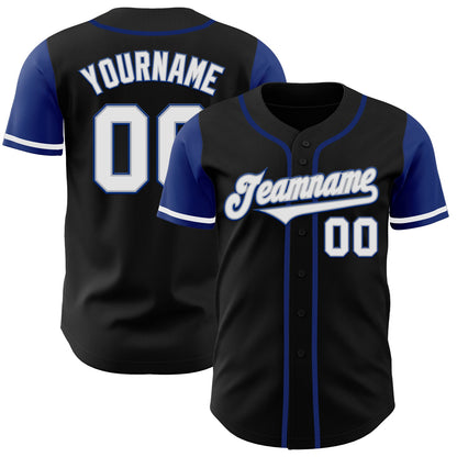 Custom Black White-Royal Authentic Two Tone Baseball Jersey - Sky-Custom
