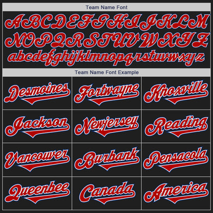 Custom Black Red-Royal Authentic Two Tone Baseball Jersey - Sky-Custom