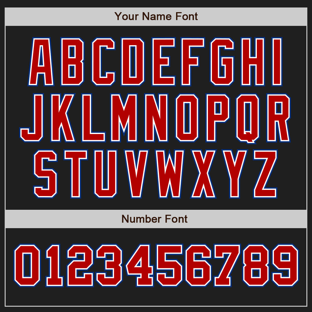 Custom Black Red-Royal Authentic Two Tone Baseball Jersey - Sky-Custom
