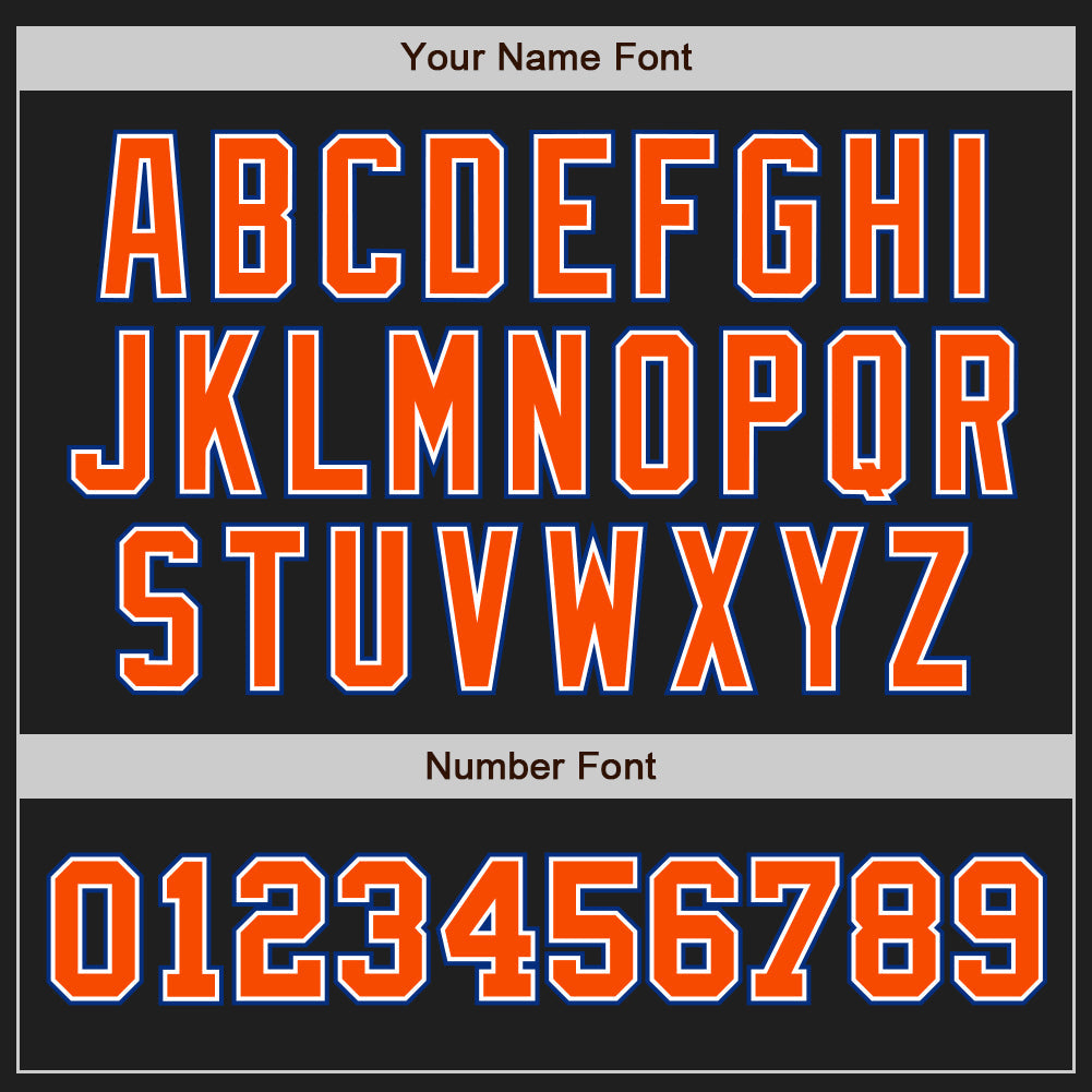 Custom Black Orange-Royal Authentic Two Tone Baseball Jersey - Sky-Custom