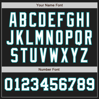 Custom Black White-Teal Authentic Two Tone Baseball Jersey - Sky-Custom