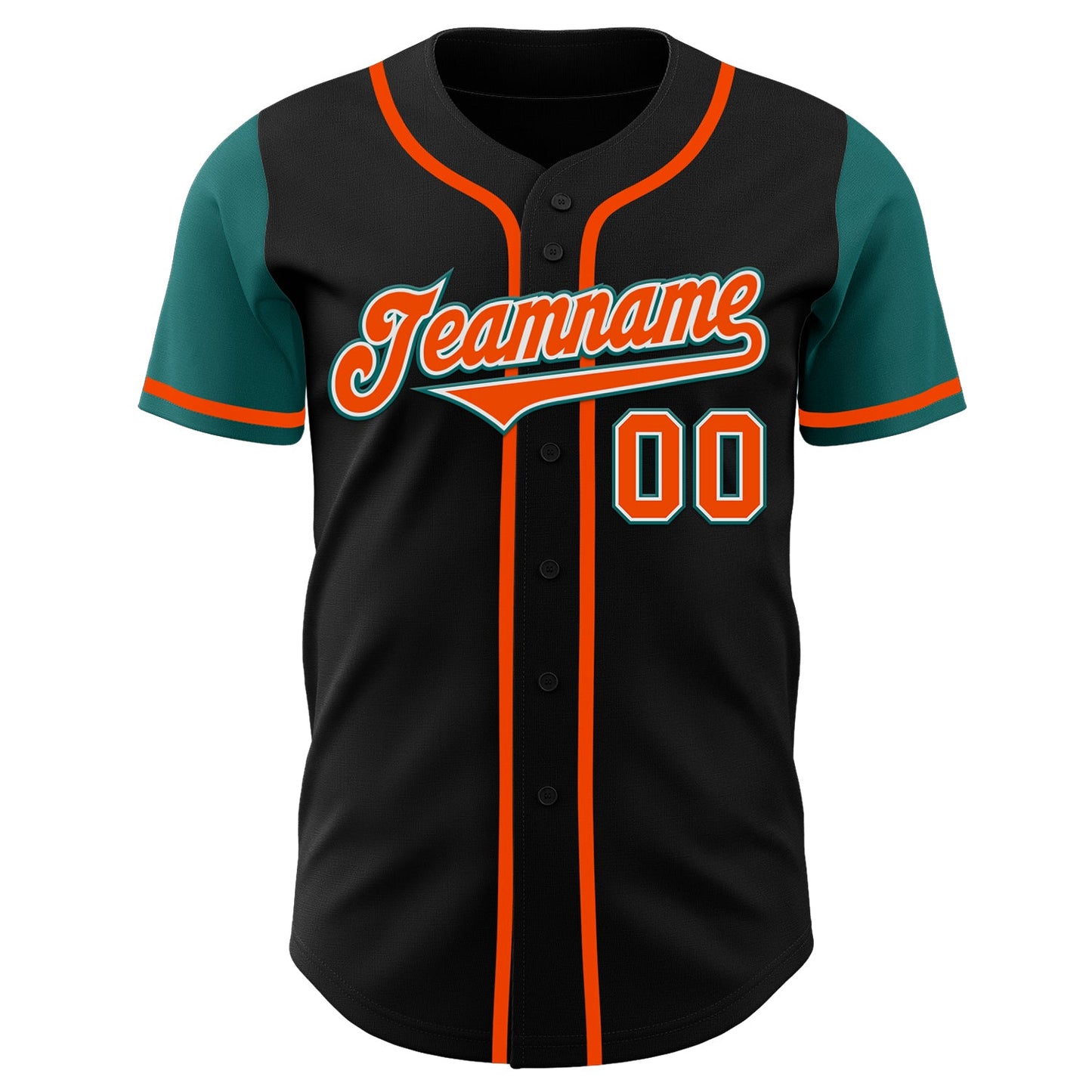 Custom Black Orange-Teal Authentic Two Tone Baseball Jersey - Sky-Custom