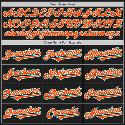 Custom Black Orange-Teal Authentic Two Tone Baseball Jersey - Sky-Custom
