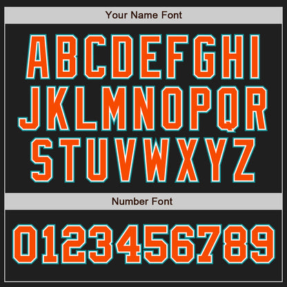 Custom Black Orange-Teal Authentic Two Tone Baseball Jersey - Sky-Custom
