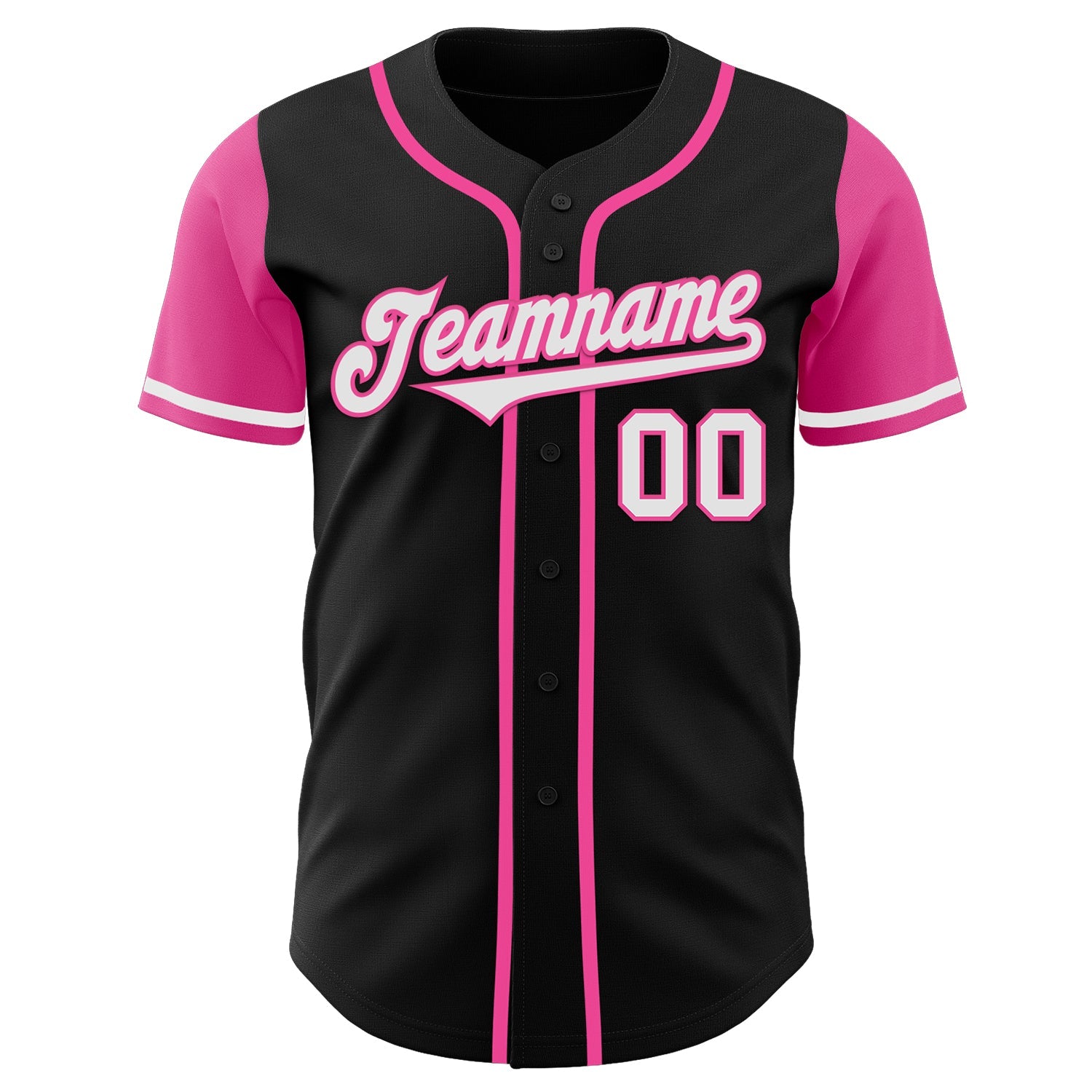 Custom Black White-Pink Authentic Two Tone Baseball Jersey - Sky-Custom