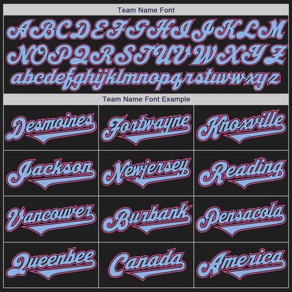 Custom Black Light Blue-Pink Authentic Two Tone Baseball Jersey - Sky-Custom