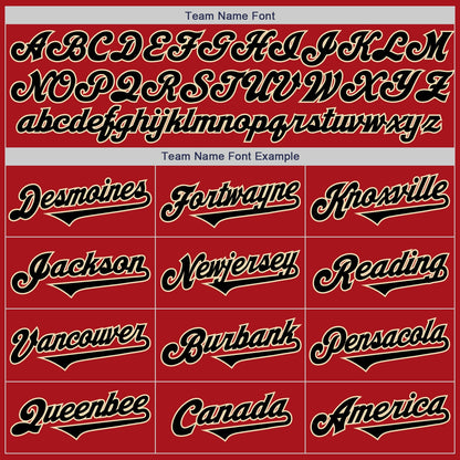 Custom Red Black-Cream Authentic Two Tone Baseball Jersey - Sky-Custom