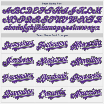 Custom White Purple-Black Authentic Two Tone Baseball Jersey - Sky-Custom