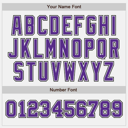 Custom White Purple-Black Authentic Two Tone Baseball Jersey - Sky-Custom