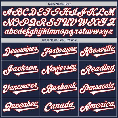 Custom Navy White-Red Authentic Two Tone Baseball Jersey - Sky-Custom