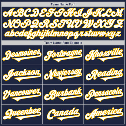 Custom Navy White-Gold Authentic Two Tone Baseball Jersey - Sky-Custom