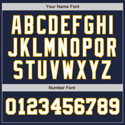Custom Navy White-Gold Authentic Two Tone Baseball Jersey - Sky-Custom