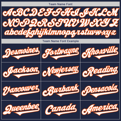Custom Navy White-Orange Authentic Two Tone Baseball Jersey - Sky-Custom