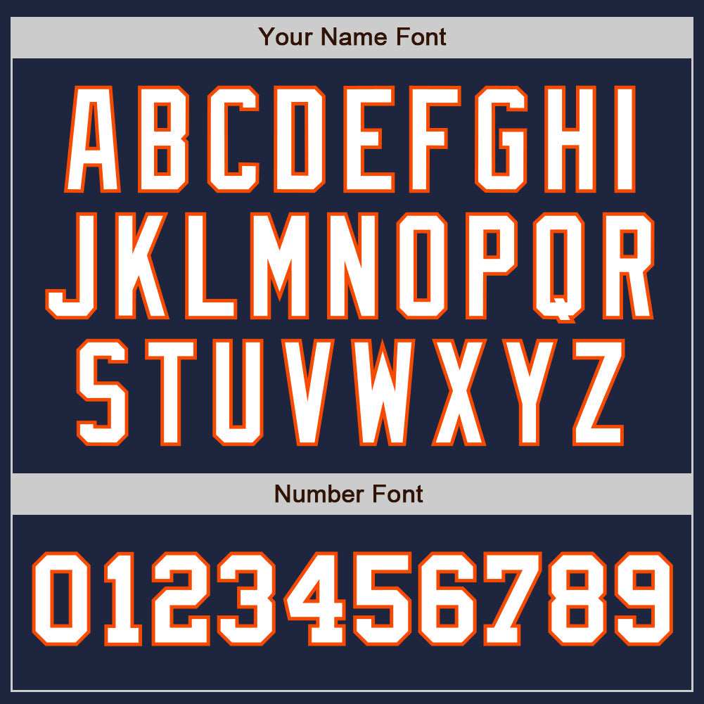 Custom Navy White-Orange Authentic Two Tone Baseball Jersey - Sky-Custom