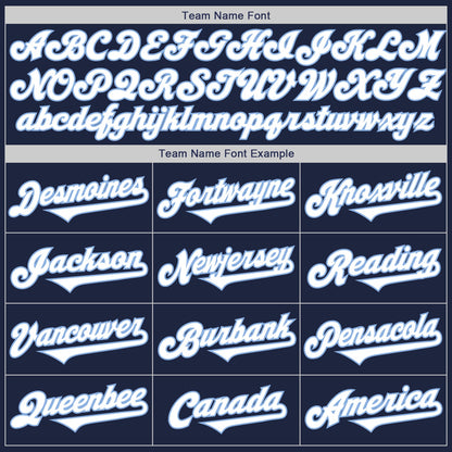 Custom Navy White-Light Blue Authentic Two Tone Baseball Jersey - Sky-Custom
