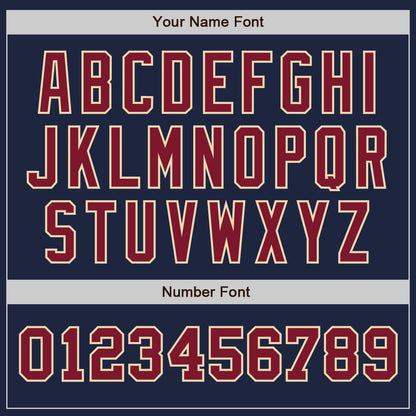 Custom Navy Crimson-Cream Authentic Two Tone Baseball Jersey - Sky-Custom