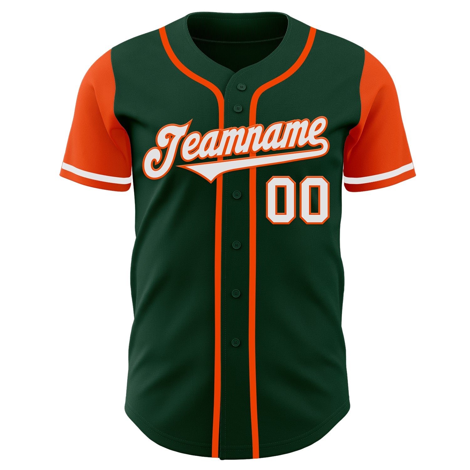 Custom Green White-Orange Authentic Two Tone Baseball Jersey - Sky-Custom