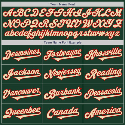 Custom Green Cream-Red Authentic Two Tone Baseball Jersey - Sky-Custom