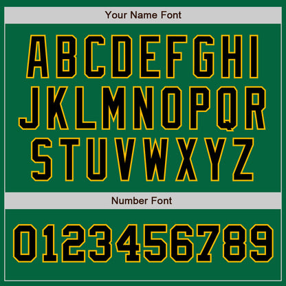Custom Kelly Green Black-Gold Authentic Two Tone Baseball Jersey - Sky-Custom