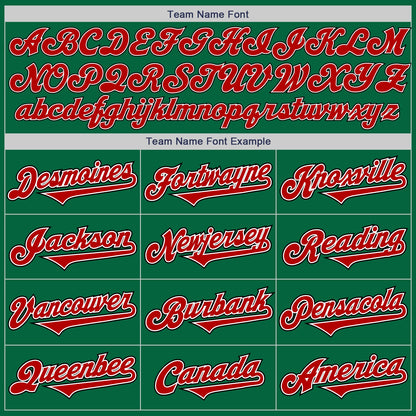 Custom Kelly Green Red-Black Authentic Two Tone Baseball Jersey - Sky-Custom