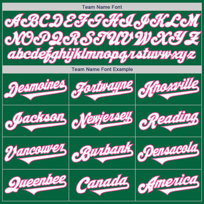 Custom Kelly Green White-Pink Authentic Two Tone Baseball Jersey - Sky-Custom