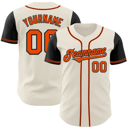 Custom Cream Orange-Black Authentic Two Tone Baseball Jersey - Sky-Custom
