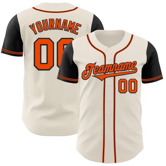 Custom Cream Orange-Black Authentic Two Tone Baseball Jersey - Sky-Custom