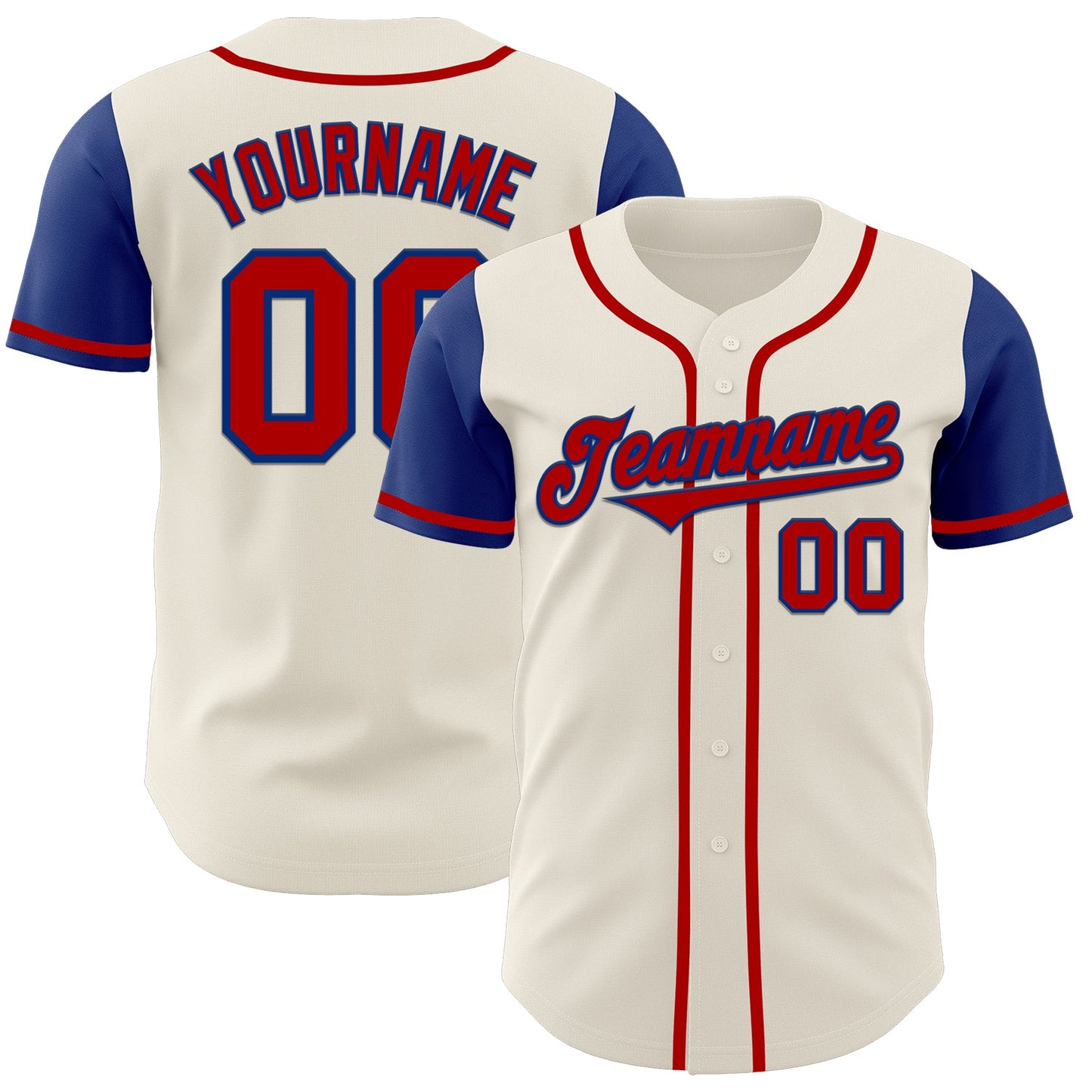 Custom Cream Red-Royal Authentic Two Tone Baseball Jersey - Sky-Custom