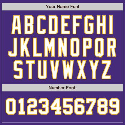 Custom Purple White-Gold Authentic Two Tone Baseball Jersey - Sky-Custom