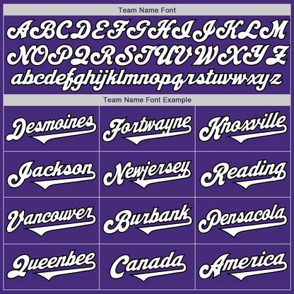 Custom Purple White-Black Authentic Two Tone Baseball Jersey - Sky-Custom
