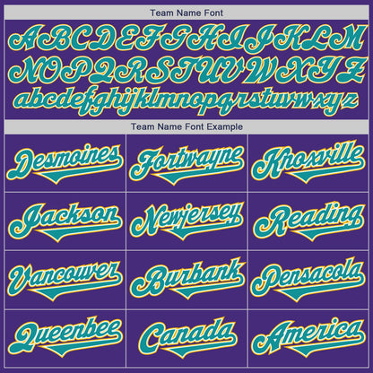 Custom Purple Teal-Gold Authentic Two Tone Baseball Jersey - Sky-Custom