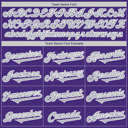 Custom Purple Gray-White Authentic Two Tone Baseball Jersey - Sky-Custom