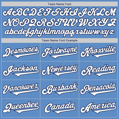 Custom Powder Blue White-Navy Authentic Two Tone Baseball Jersey - Sky-Custom