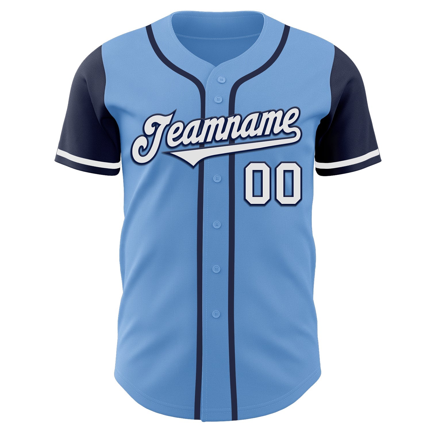 Custom Light Blue White-Navy Authentic Two Tone Baseball Jersey - Sky-Custom