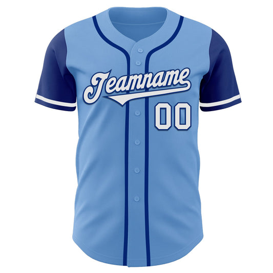 Custom Light Blue White-Royal Authentic Two Tone Baseball Jersey - Sky-Custom
