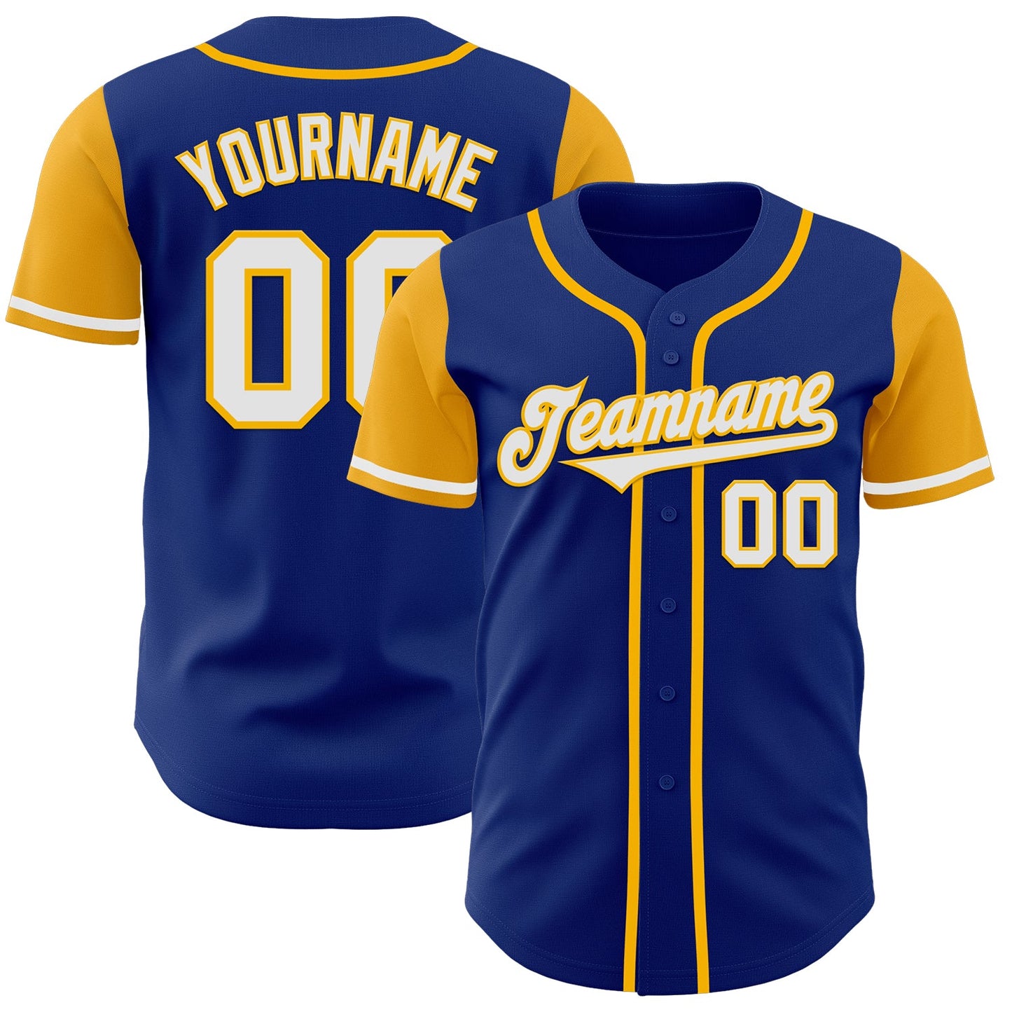 Custom Royal White-Gold Authentic Two Tone Baseball Jersey - Sky-Custom