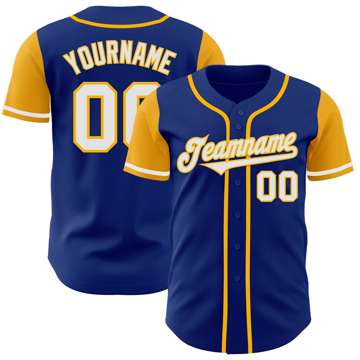 Custom Royal White-Gold Authentic Two Tone Baseball Jersey - Sky-Custom