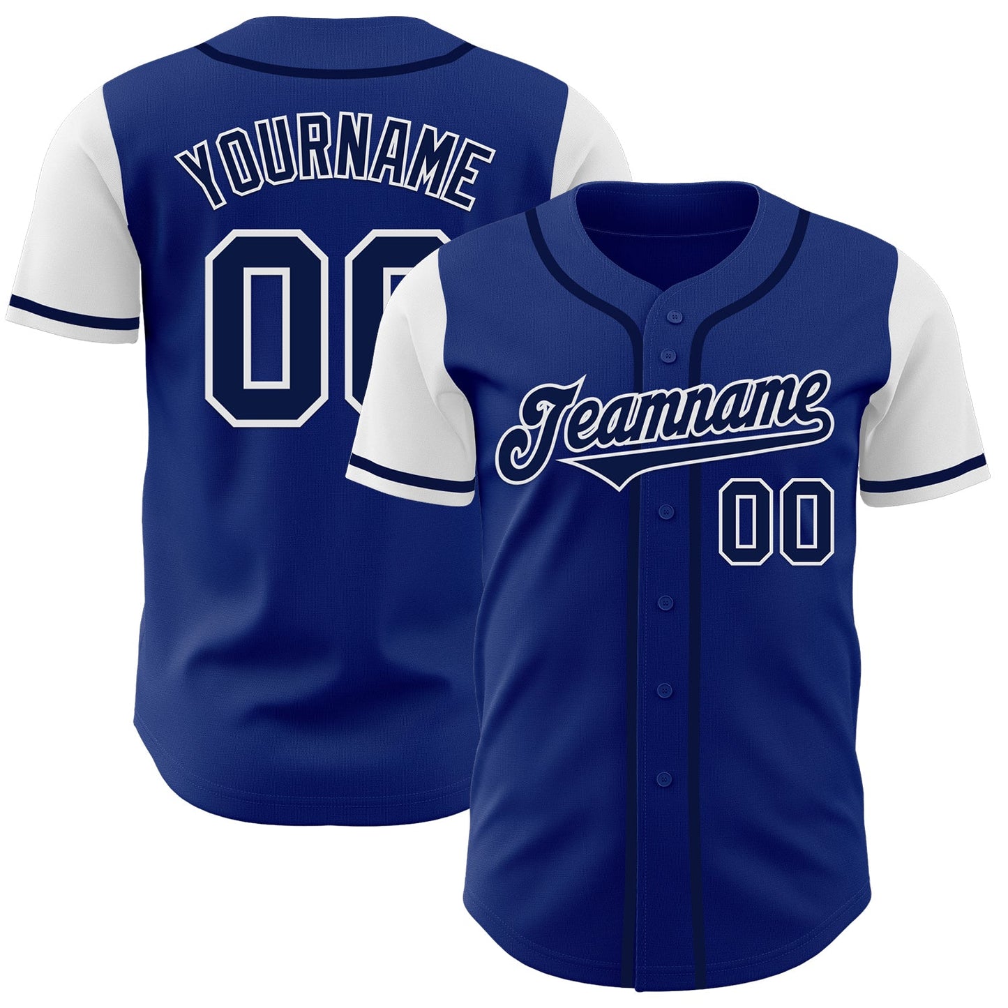 Custom Royal Navy-White Authentic Two Tone Baseball Jersey - Sky-Custom